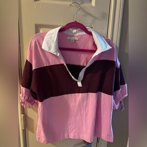 Free Assembly Women's Tie Sleeve Polo Top